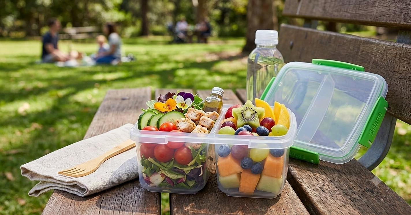 " Sistema Klip It Food Storage Container 1 liter -White "