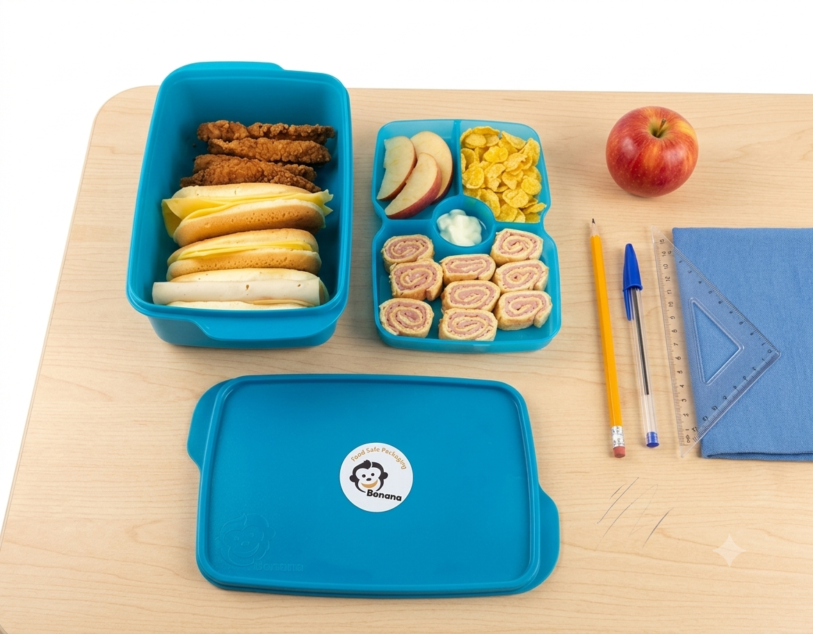 " BANANA Lunch box with lid + divided plate-1.5 L "