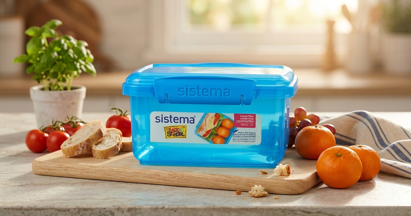 " Sistema Lunch Plus Lunch Box, 1.2 Liter Capacity, Sky Blue "
