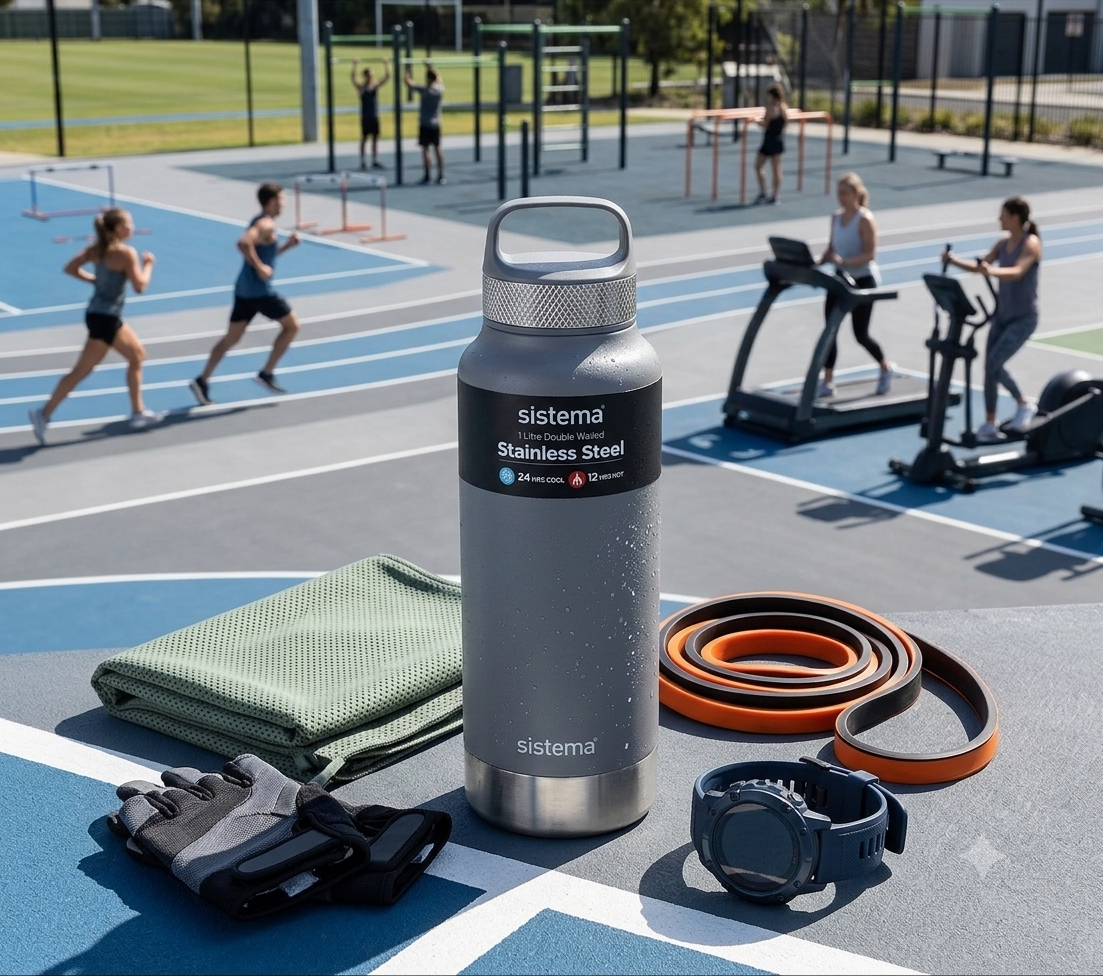 " Sistema Hydrate Bottle Stainless colors 1 litre "