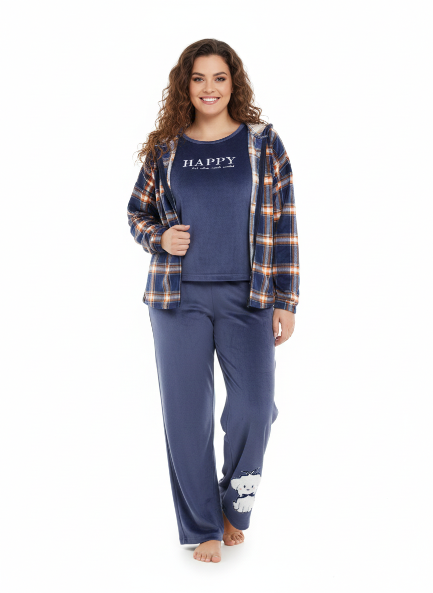 HAPPY R.NECK 3P PAJAM