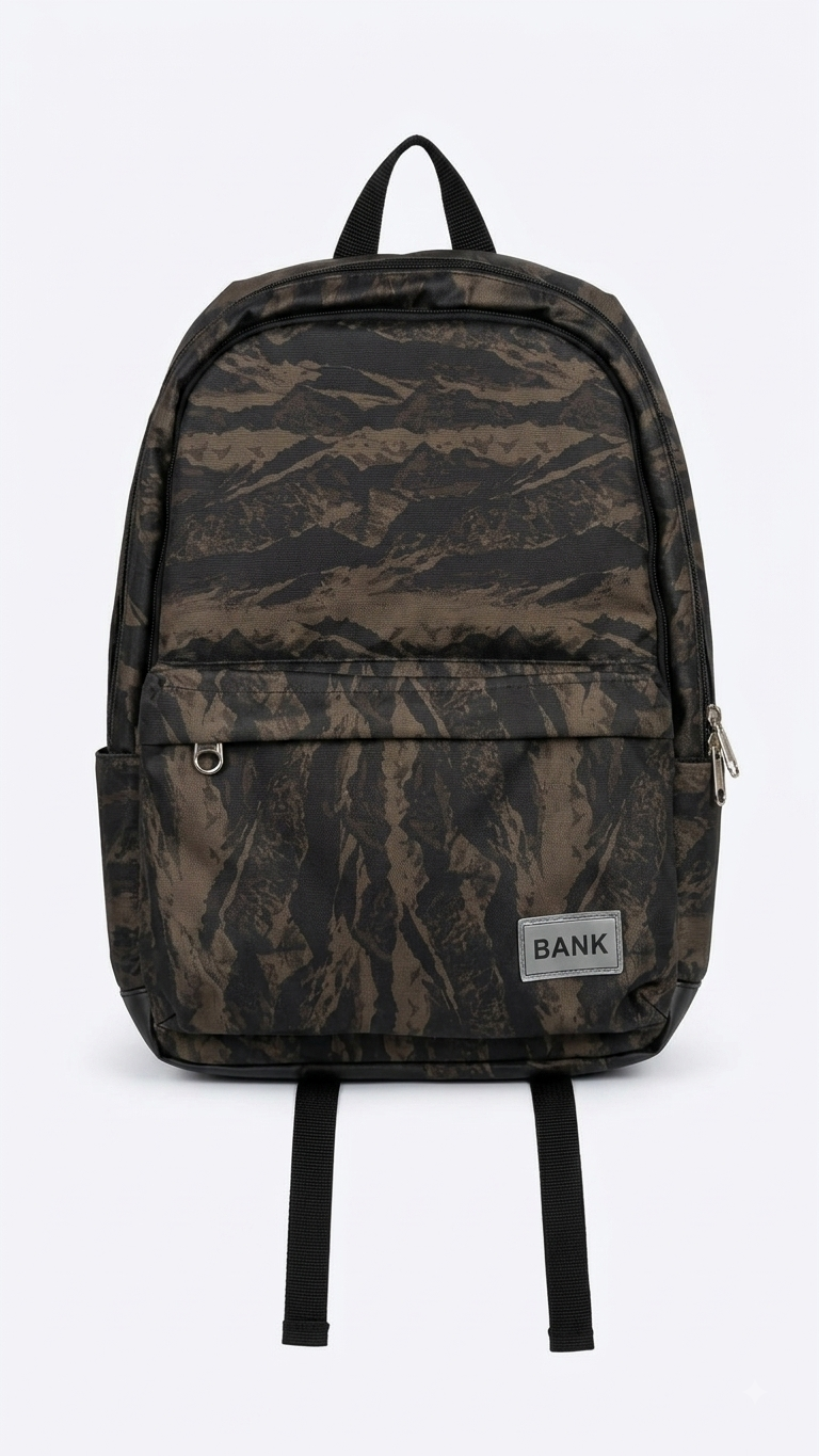 " BANK BACKPACK BLACK/BROWN 4-1B"