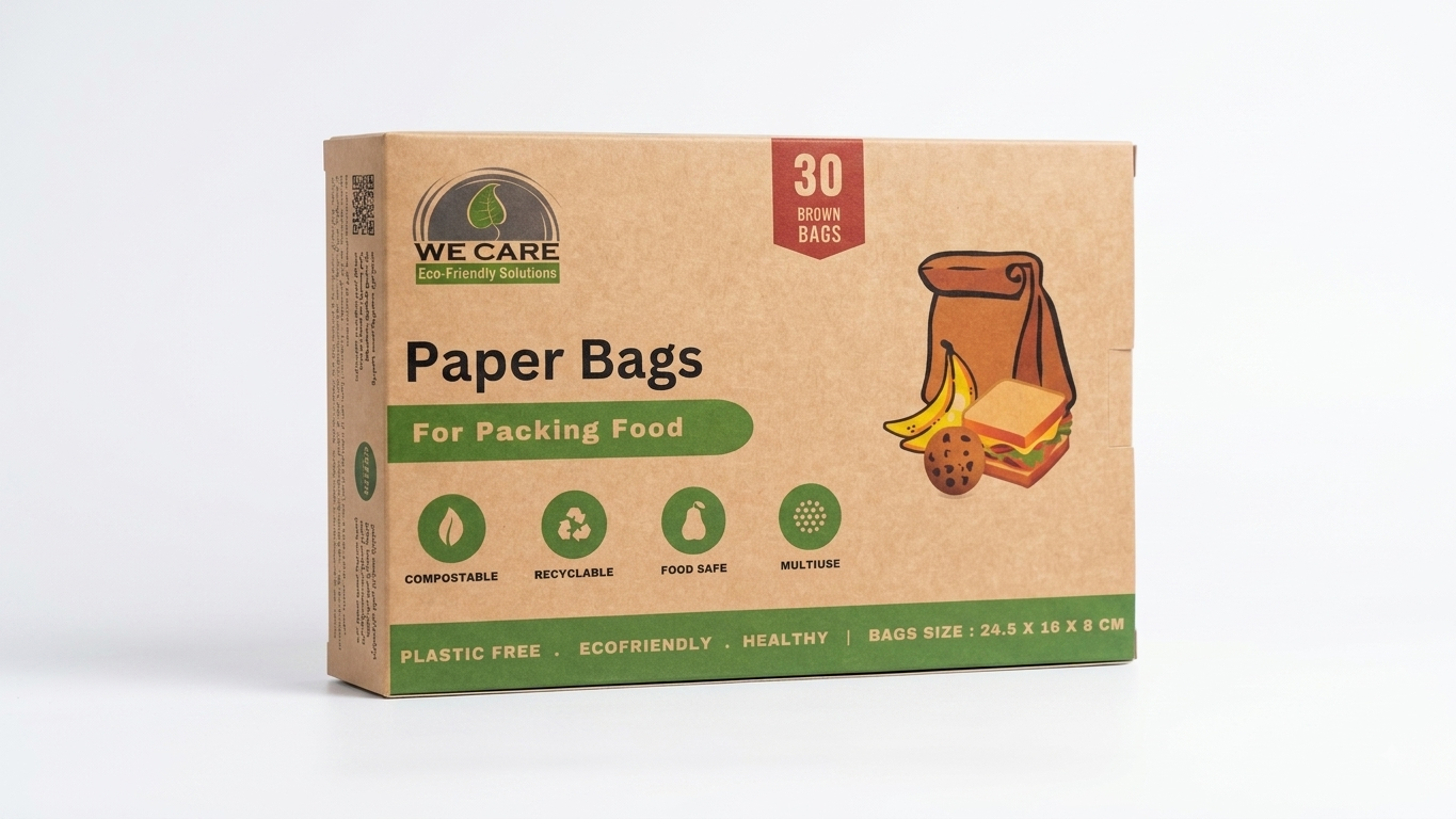 "We Care paper bags for sandwiches and snacks-30 pieces "