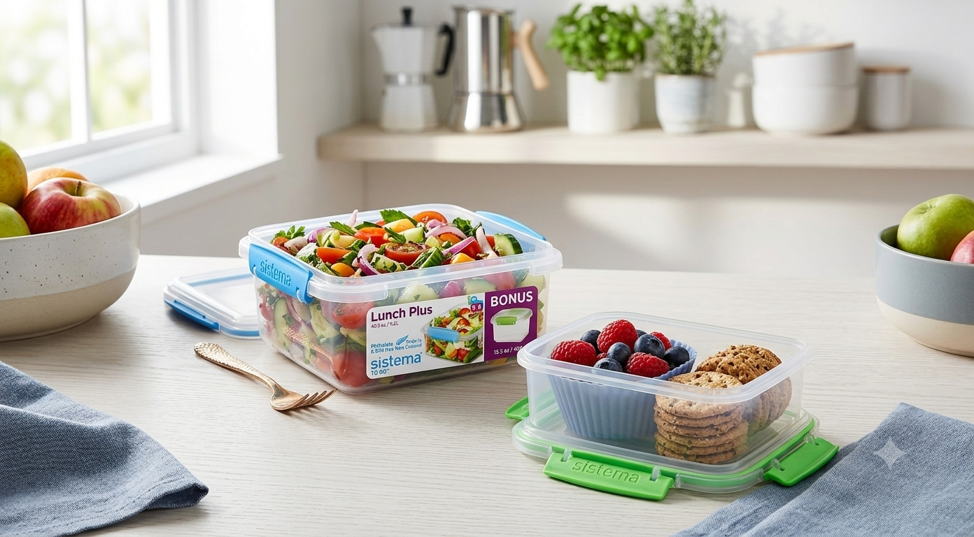 " Sistema Food Container Set (2 Pieces, 1.2L and 400 ml ) "