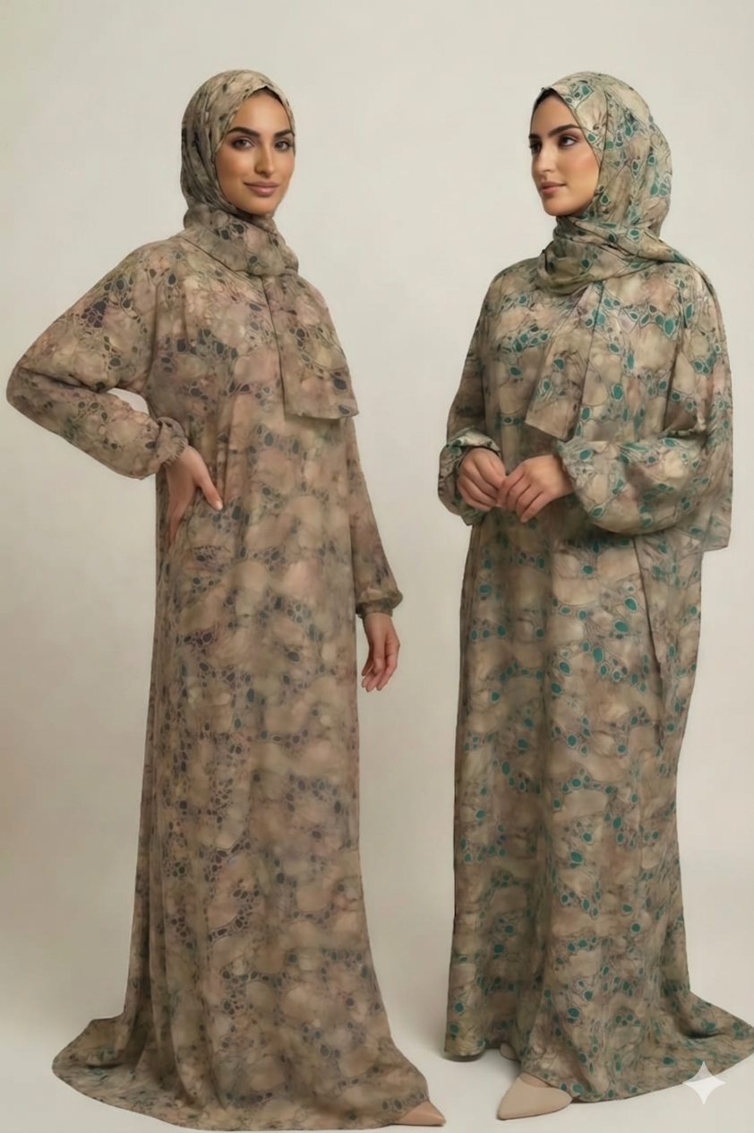 Pistache Pattern H.Zipper Isdal in one size, featuring a stylish fabric with geometric pattern and zipper closure.
