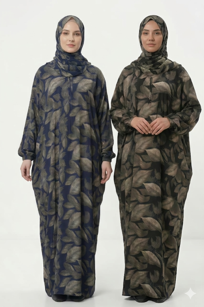 Pistache Leaves H.Zipper Isdal in one size, featuring a stylish design with leaf patterns and a zipper closure.