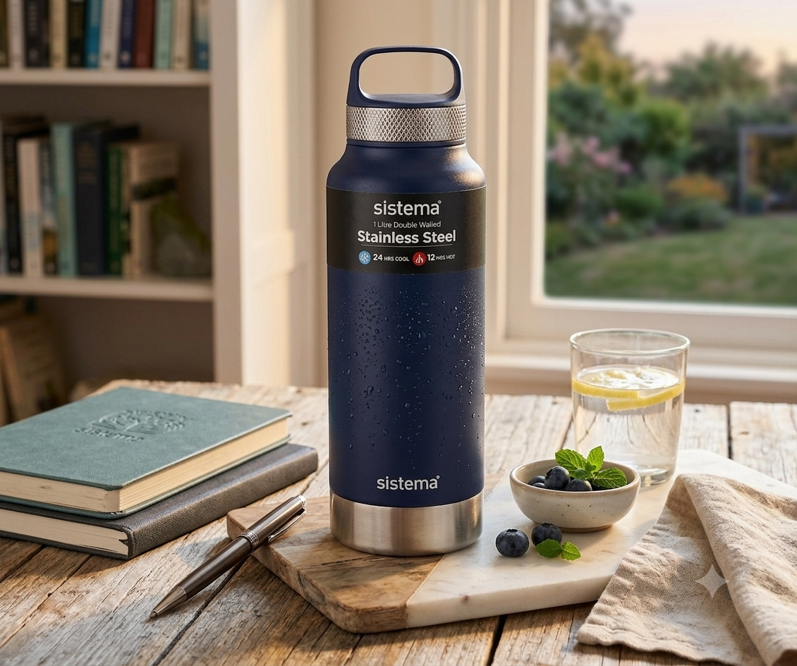 " Sistema Hydrate Bottle Stainless colors 1 litre "