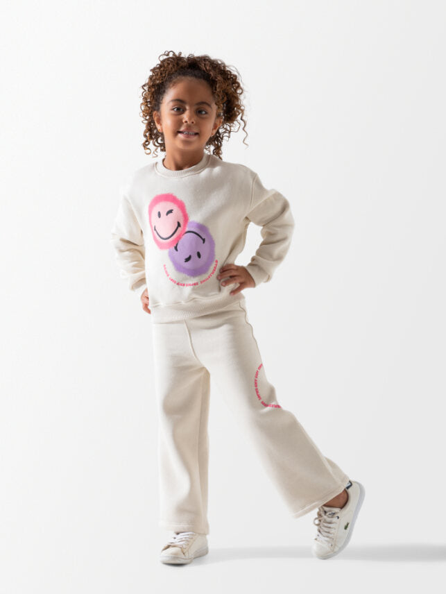 Sotra ITS GOOD DAY SMIL cotton and pants set displayed on a hanger, featuring a casual, comfortable design for everyday wear.