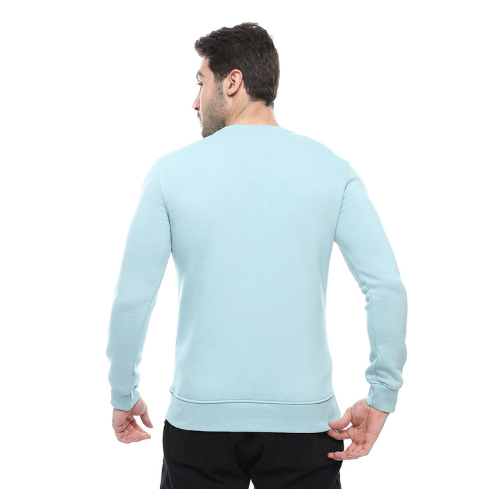 Round Melton Sweat Shirt Printed Mint