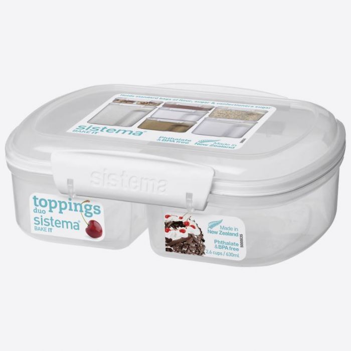 Sistema Bake It storage box with 2 compartments split 630ml