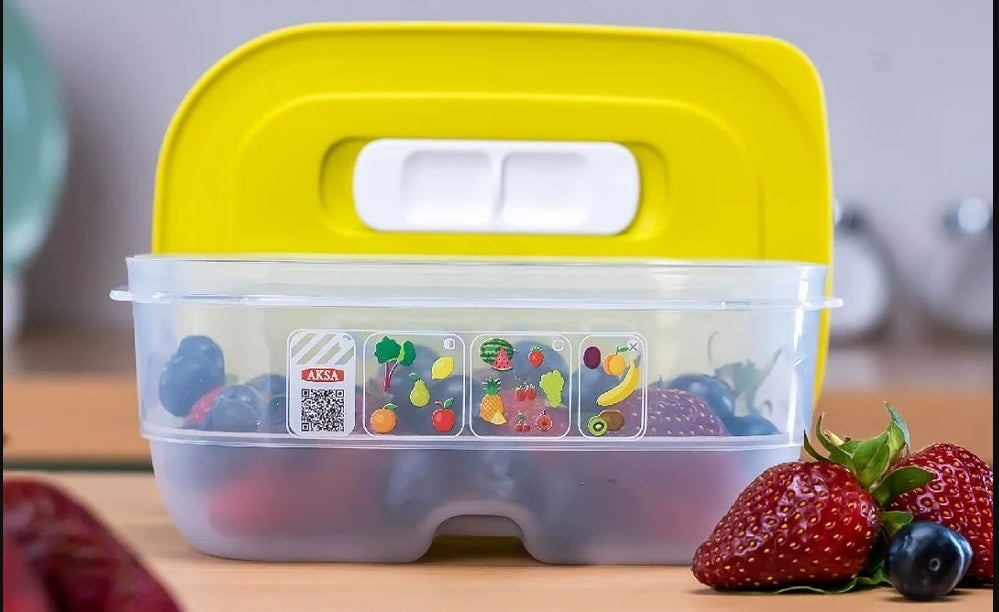 " Aksa Rectangular Vegetable Storage Container – 8.0 Liters "