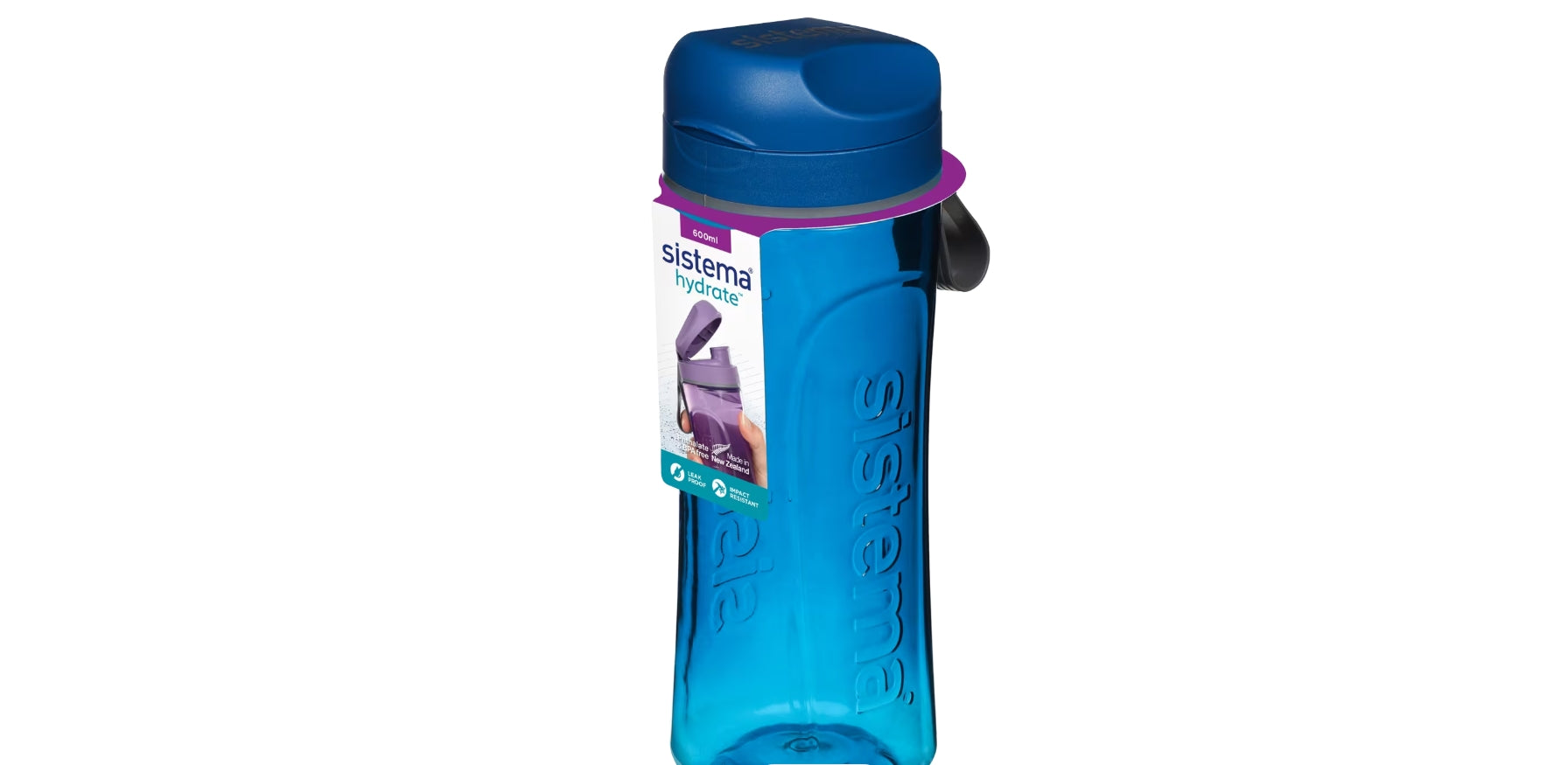 " Sistema Hydrate Tritan Swift Water Bottle | 600 ml | Leakproof Water Bottle | BPA-Free | Recyclable with Terra Cycle®| Assorted Colors "