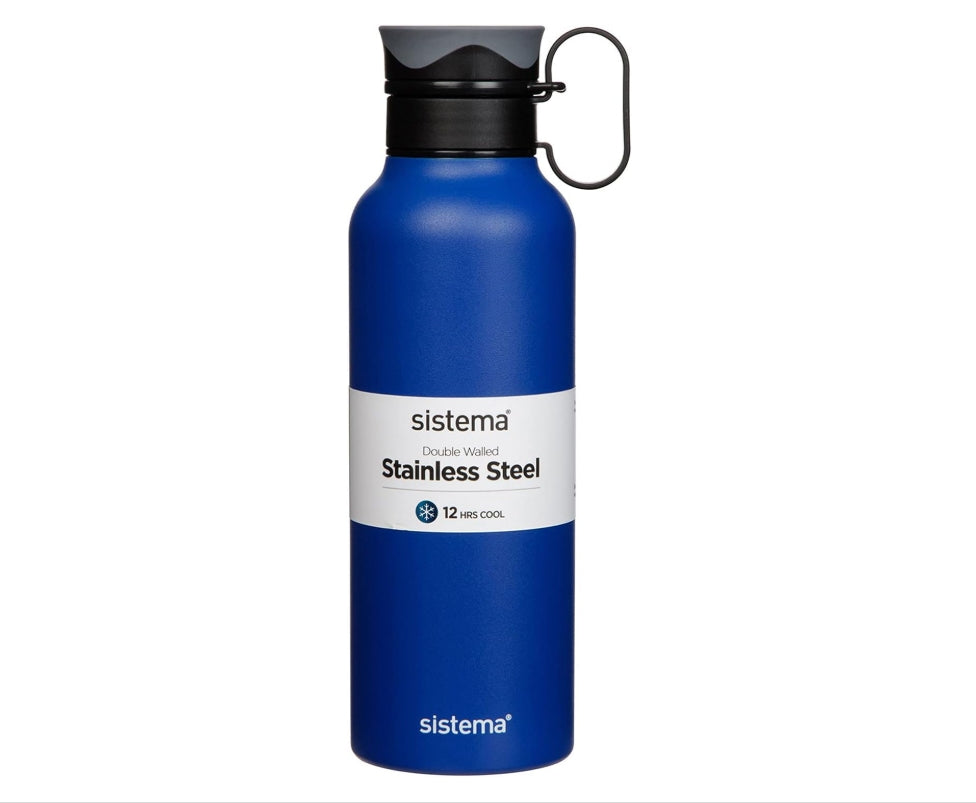 " Sistema Stainless Steel Bottle, 600ml. Assorted Colors"