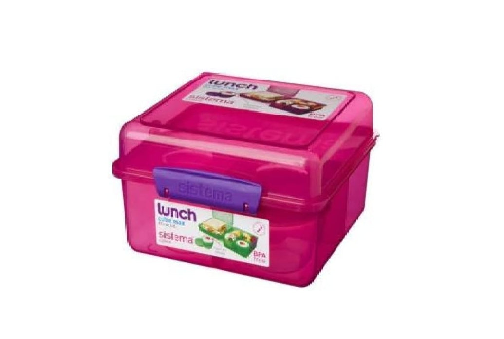 " Sistema Lunch box Cube Max 2L, Blue , Pink, Green "