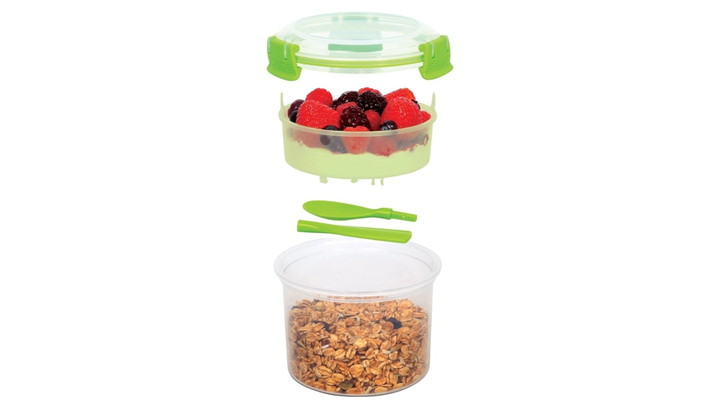 " Sistema KLIP IT Dual Cereal and Yoghurt Container 530ml "