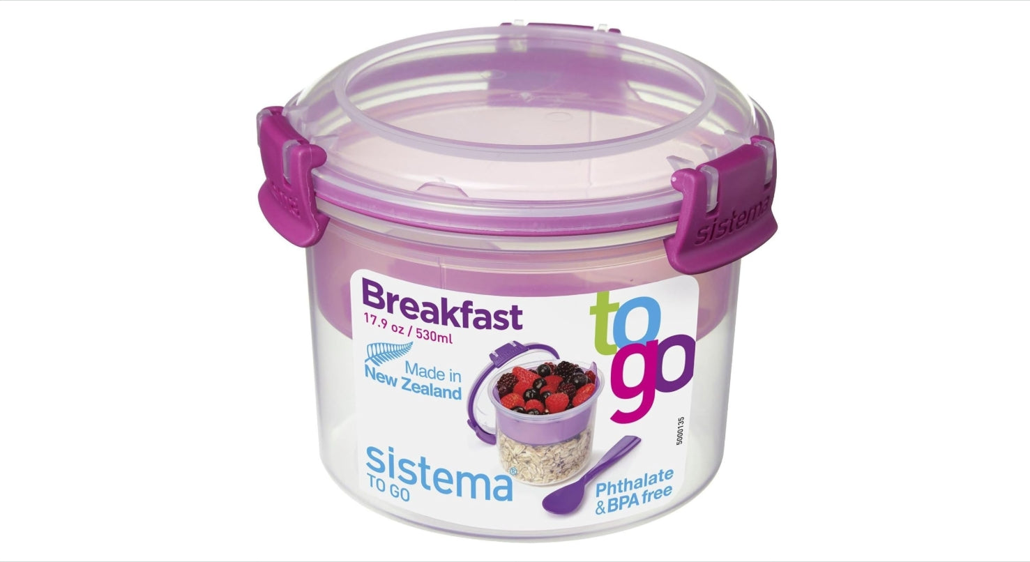 " Sistema KLIP IT Dual Cereal and Yoghurt Container 530ml "