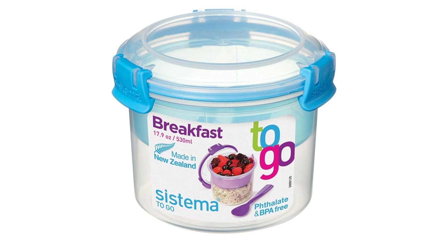 " Sistema KLIP IT Dual Cereal and Yoghurt Container 530ml "