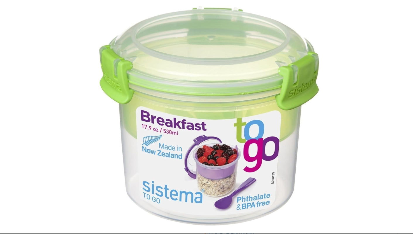 " Sistema KLIP IT Dual Cereal and Yoghurt Container 530ml "