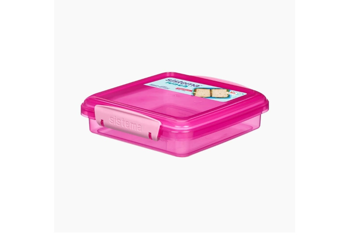 " Sistema Lunch BTS Sandwich Box, 450 ml Capacity, Green, Pink, Blue "