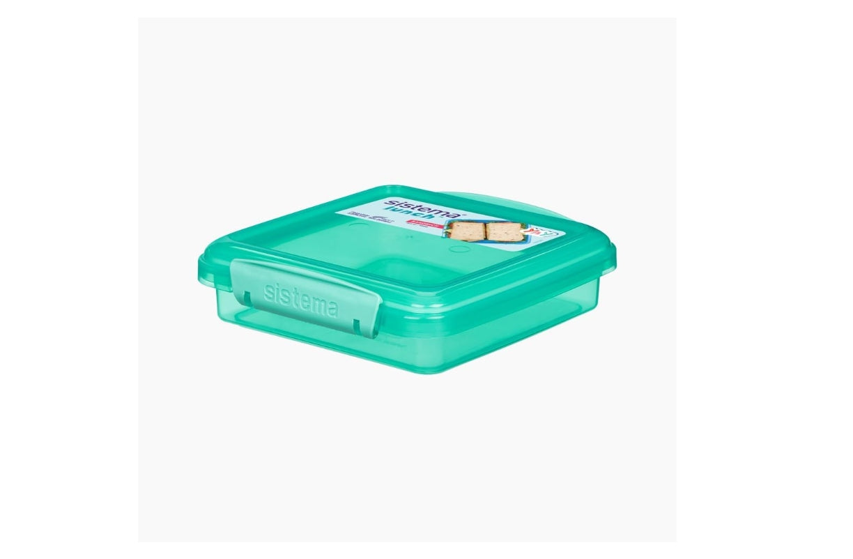 " Sistema Lunch BTS Sandwich Box, 450 ml Capacity, Green, Pink, Blue "