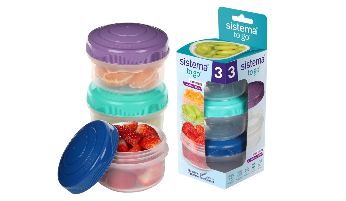 " Sistema To Go Mini Bites Pack Of 3 130ml "