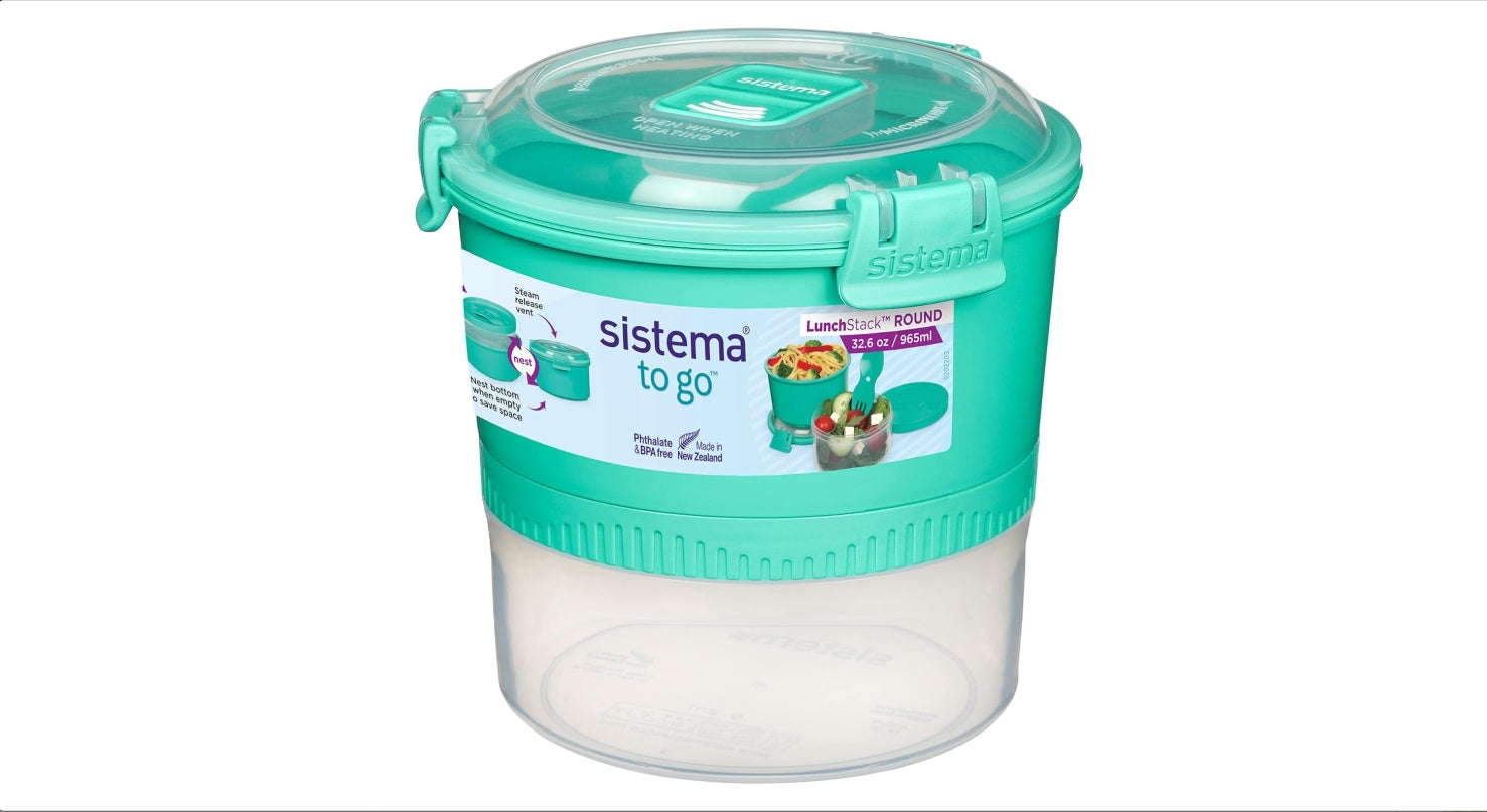 " Sistema Lunch Stack to Go, Polypropylene, Assorted, 965 ml "