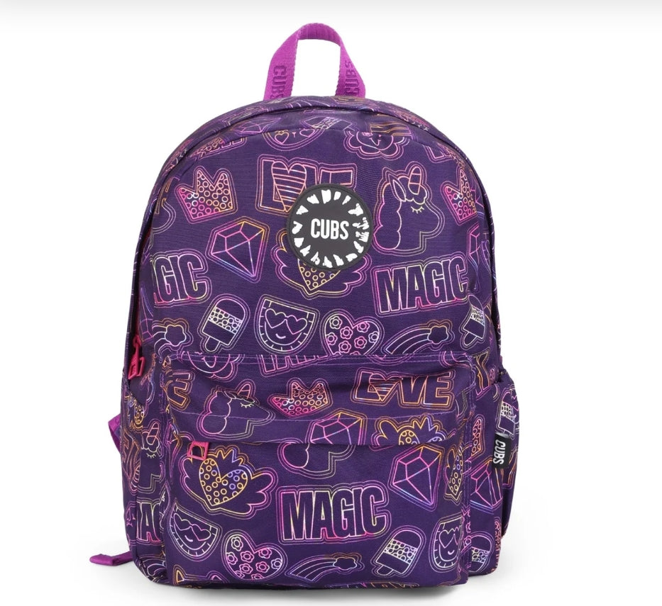 "Cubs Doodle Purple Junior Student Backpack 28 L"