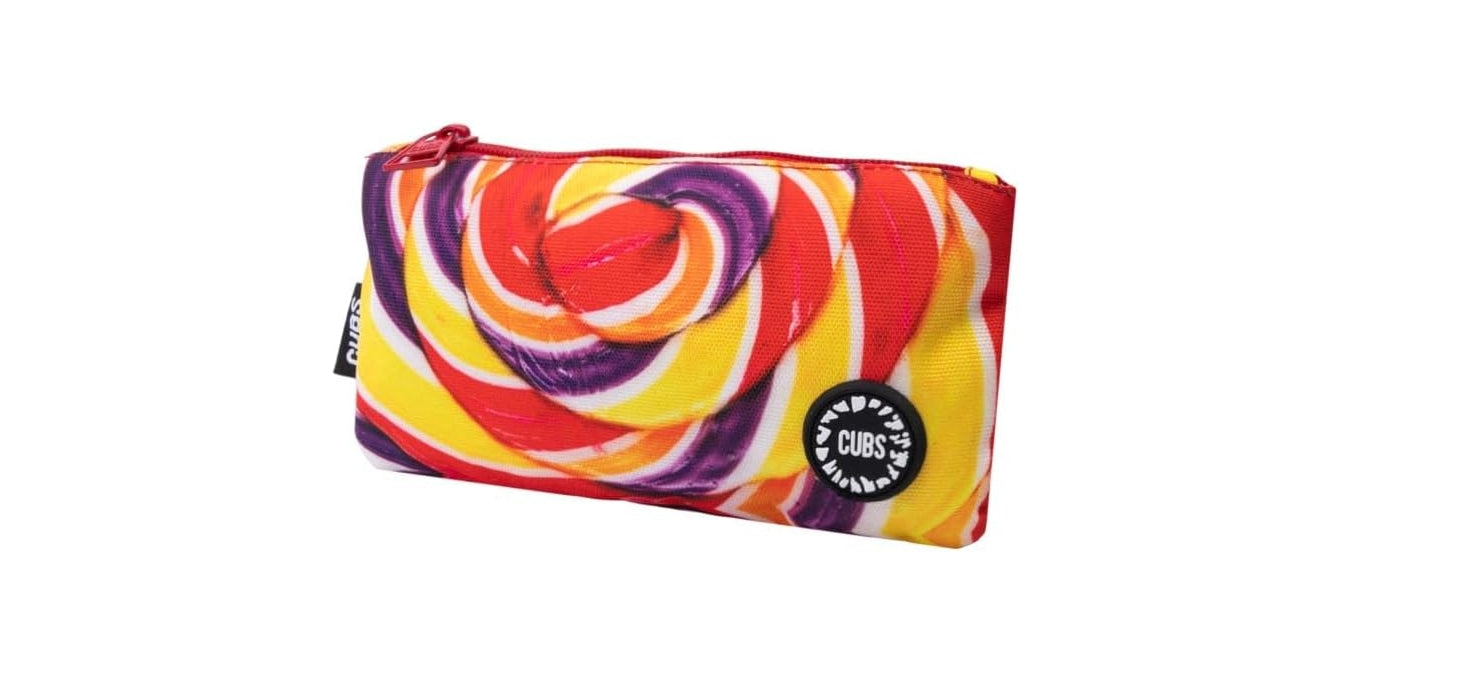 " Cubs Purple & Red Candy Cane Pencil case Big & Basic "