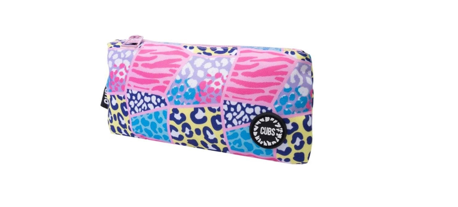 " Cubs Leopard Patches Pencil case Big & Basic "