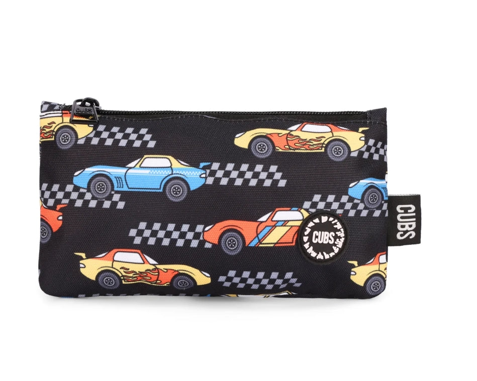 "Cubs Black Racing Cars Big & Basic Pencil Case "