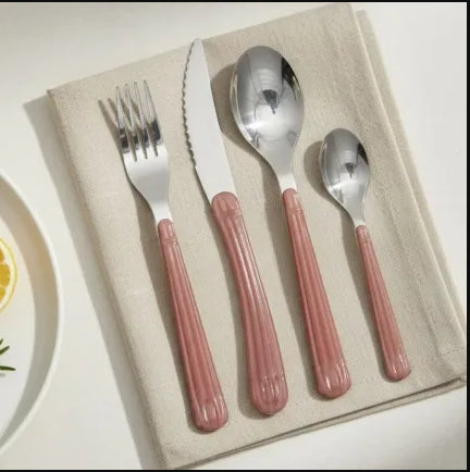 "ZINNIA Fork, Spoon & Knife Set -24 Pieces -"