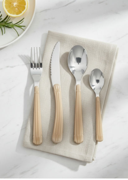 "ZINNIA Fork, Spoon & Knife Set -24 Pieces -"