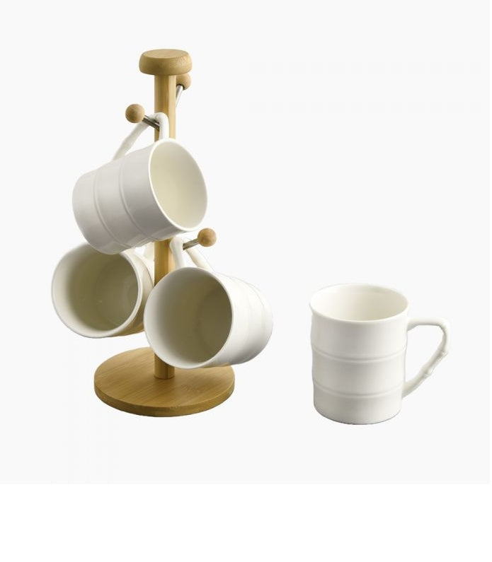 "ZINNIA Cup set + wooden holder "