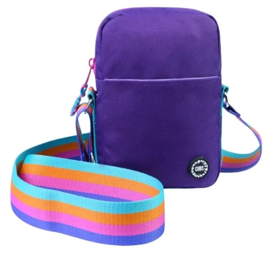 Purple CUBS shoulder cross body bag with adjustable strap and sleek design, ideal for daily use and stylish accessories.