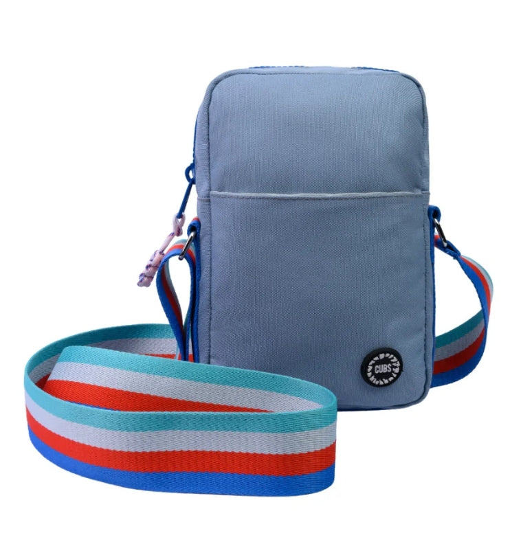 Grey cross body bag by CUBS featuring a sleek design and adjustable strap, perfect for casual or stylish everyday use.