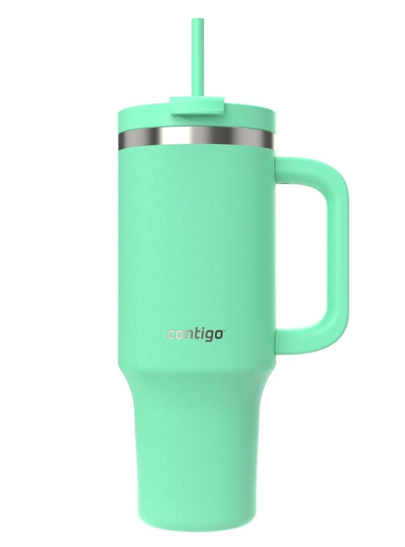 " Contigo Tumbler 1200 ml with Handle | Stainless Steel Vacuum Insulated Water Bottle with Straw and Lid "