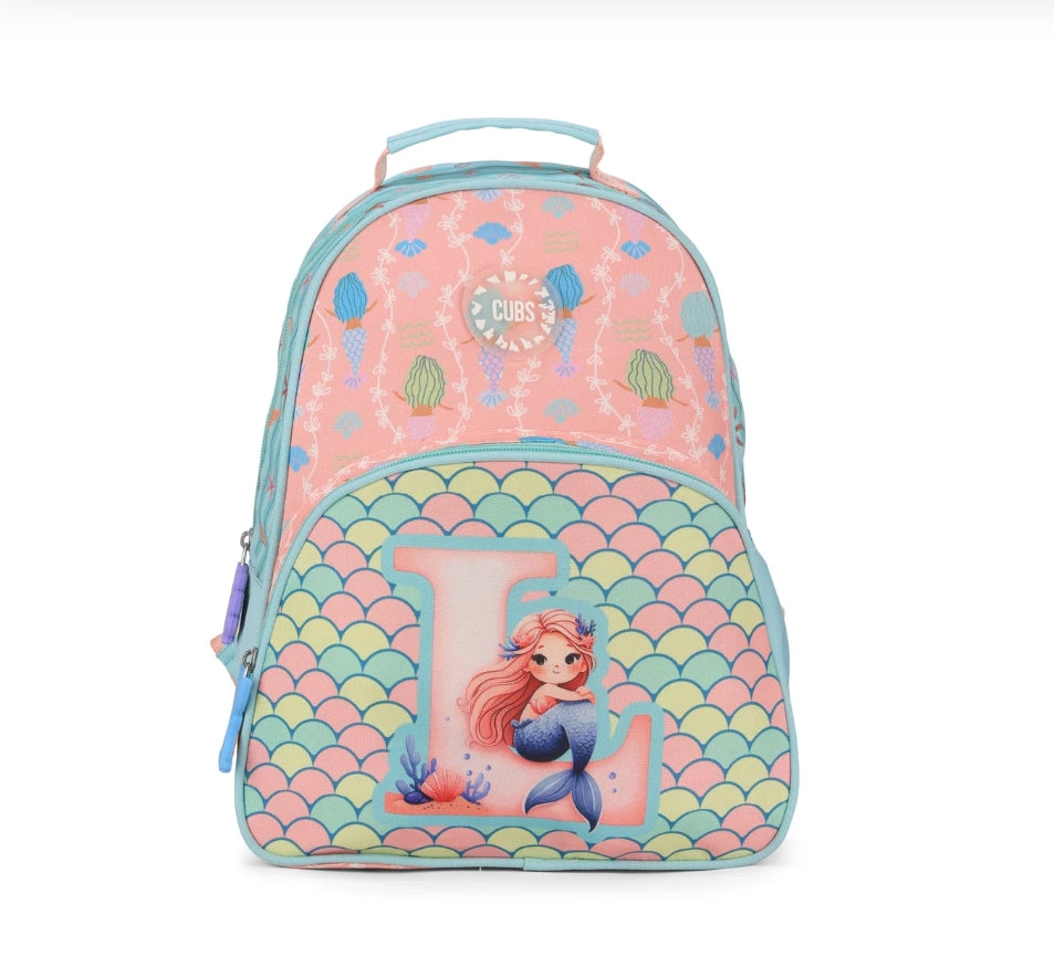 "Cubs Pink Mermaid Letter L Pre-School Backpack 20L"