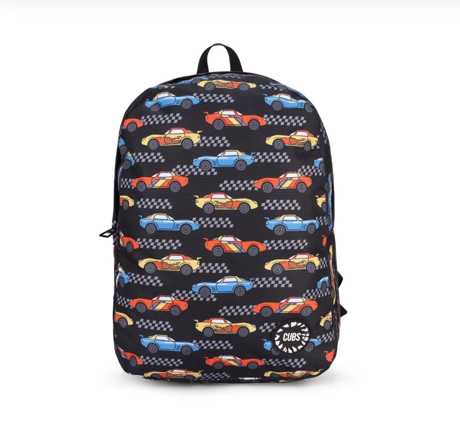"Cubs Black Racing Cars Big & Basic BackPack 30 L"