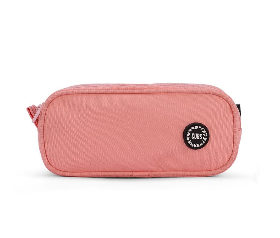 "Cubs Peach Double Zipper Pincel Pencil Case "
