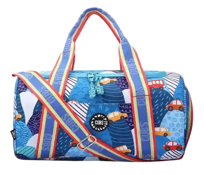 Medium duffel bag for cars and buses by CUBS, showing a spacious fabric bag with handles and vehicle-themed design.