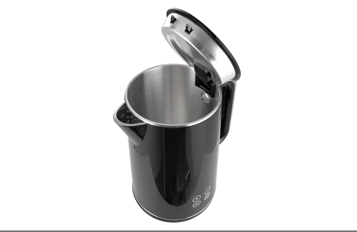 " Black & Decker Kettle 1.7L, Touch Screen Digital Display, Double-Wall Construction, 6 preset Temperature Settings 2200 W,30 Min Keep Warm, Auto Off, JCD200-B5 "