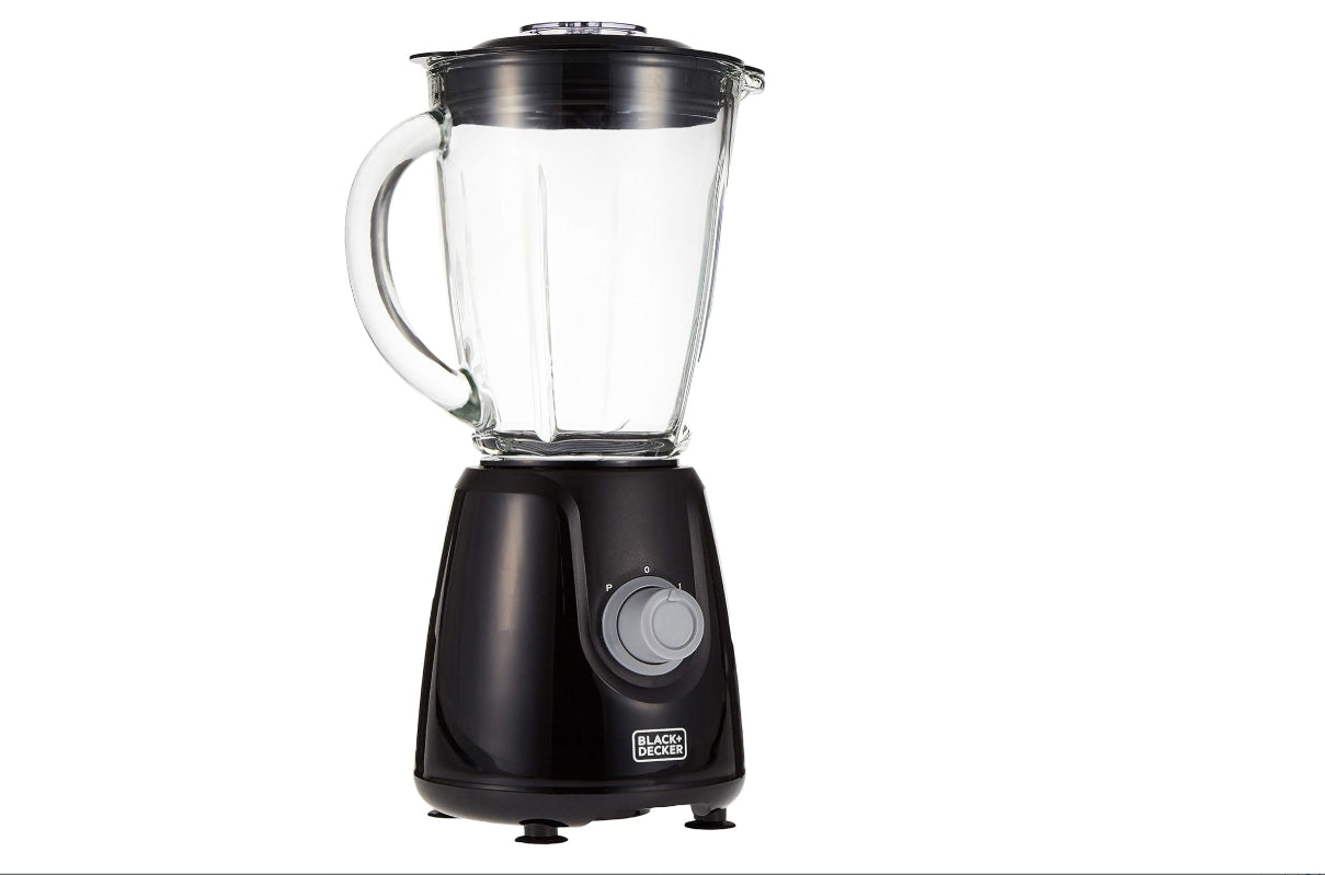 " Black & Decker 400W Blender With Glass Jar And 2 Grinding Mill, Black, Bx440G-B5, Year Warranty