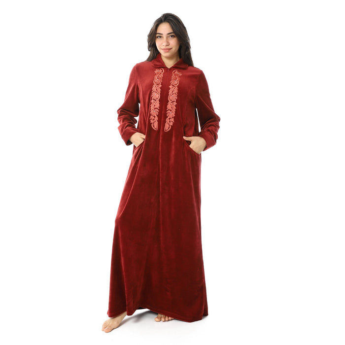 Womens Jalabiya Embroidered Roses