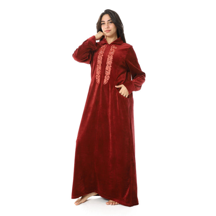 Womens Jalabiya Embroidered Roses