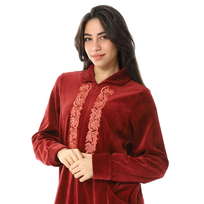 Womens Jalabiya Embroidered Roses