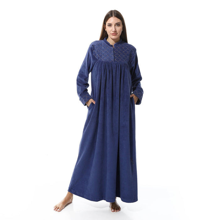 Dark blue embroidered jalabiya