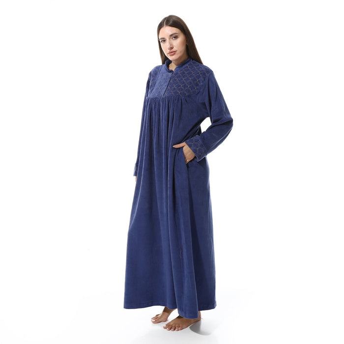 Dark blue embroidered jalabiya