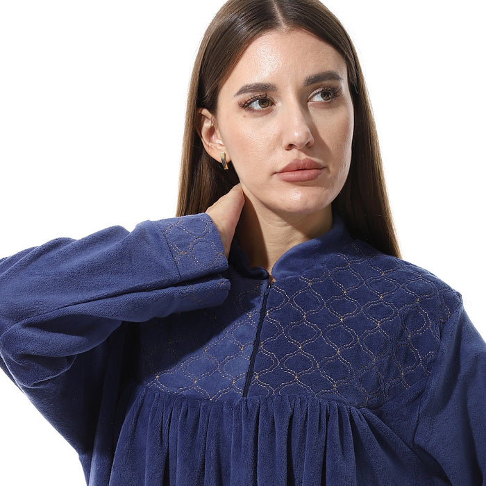 Dark blue embroidered jalabiya