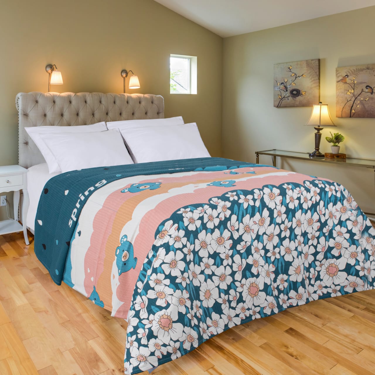 MODA HOME "Digital Double-Floral Coverlet "180*240