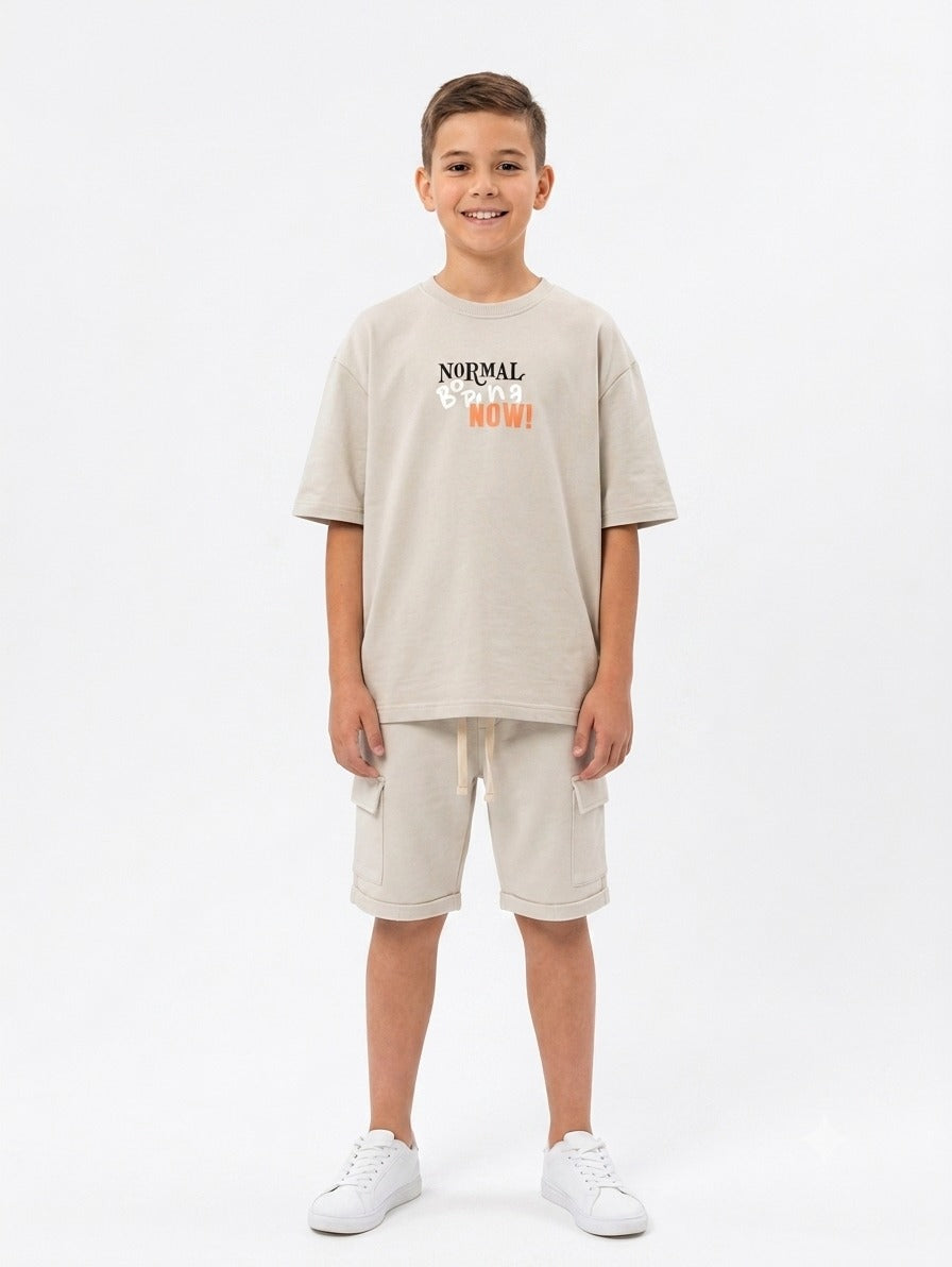 "NOW R.NECK&SHORTS SET"